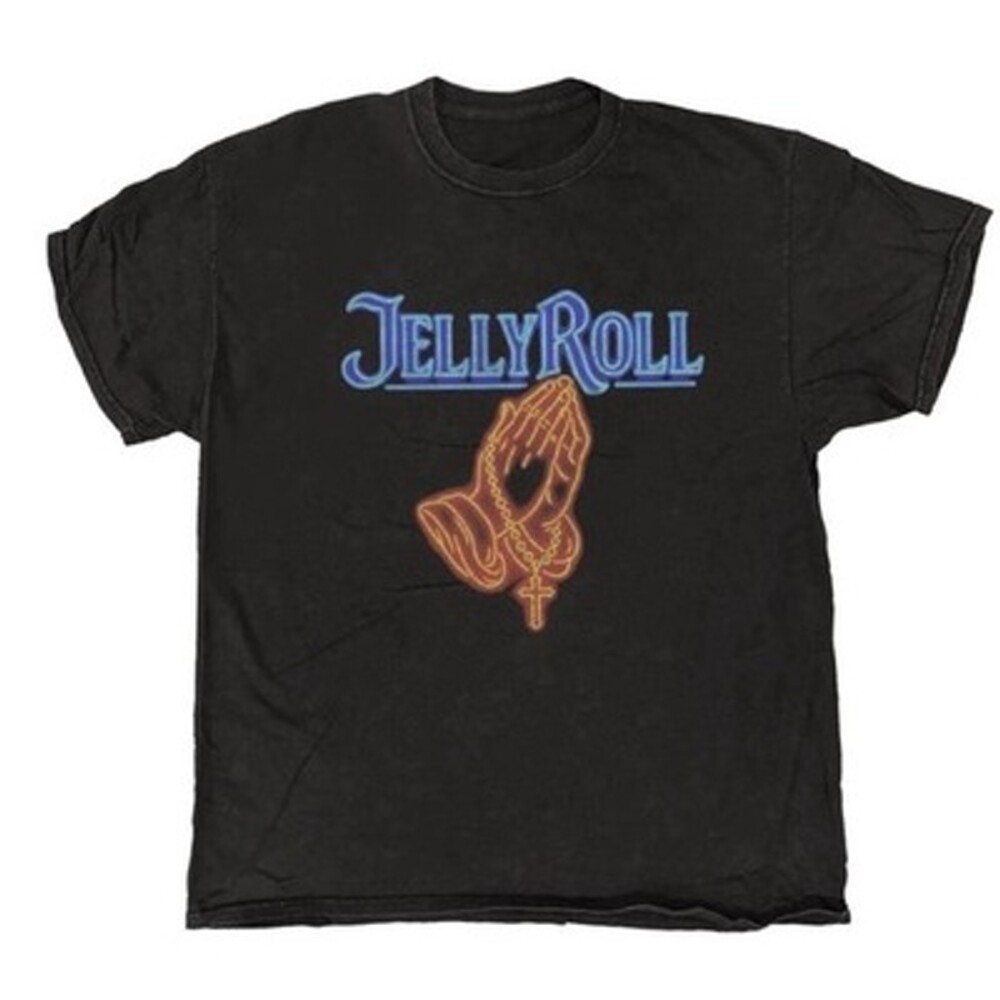 Jelly Roll Save Me Praying Hands Tshirt Men 2XL Short Sleeve Black Country Music